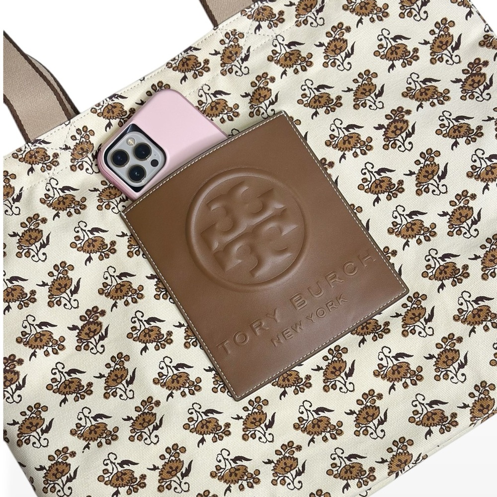 TORY BURCH Gracie Reversible Printed Canvas Tote - Curly Ditsy - Picture 11 of 16